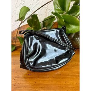 Vintage Black Patent Mod Kiss Lock Purse